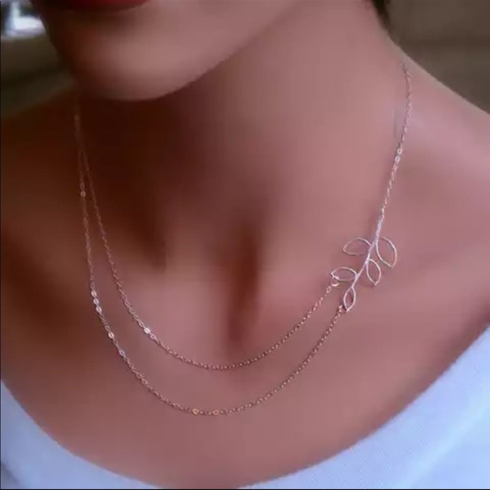 New Women’s Silver Plated 2 Layers Necklace